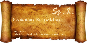 Szabados Krisztián névjegykártya